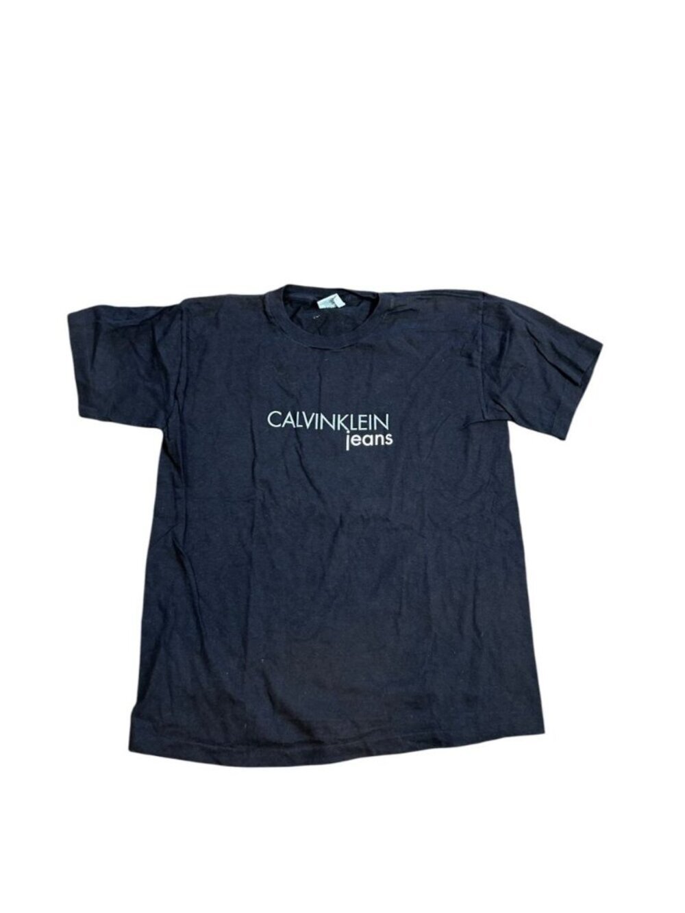 Vintage 90s Calvin Klein Jeans Black Logo T -shirt Size Small 100% Cotton